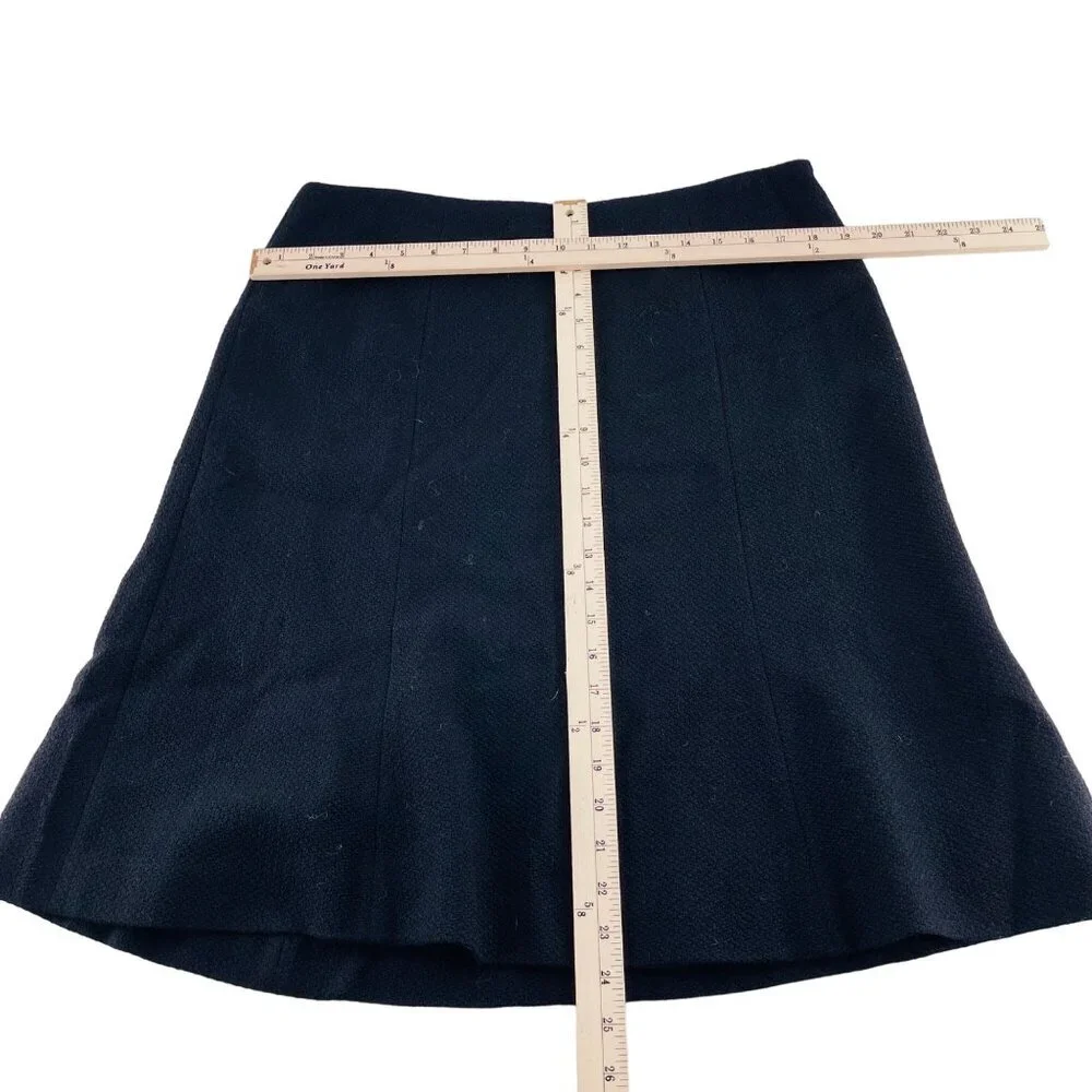 Ann Taylor Womens‎ A-Line Black Skirt Size Large Wool Blend